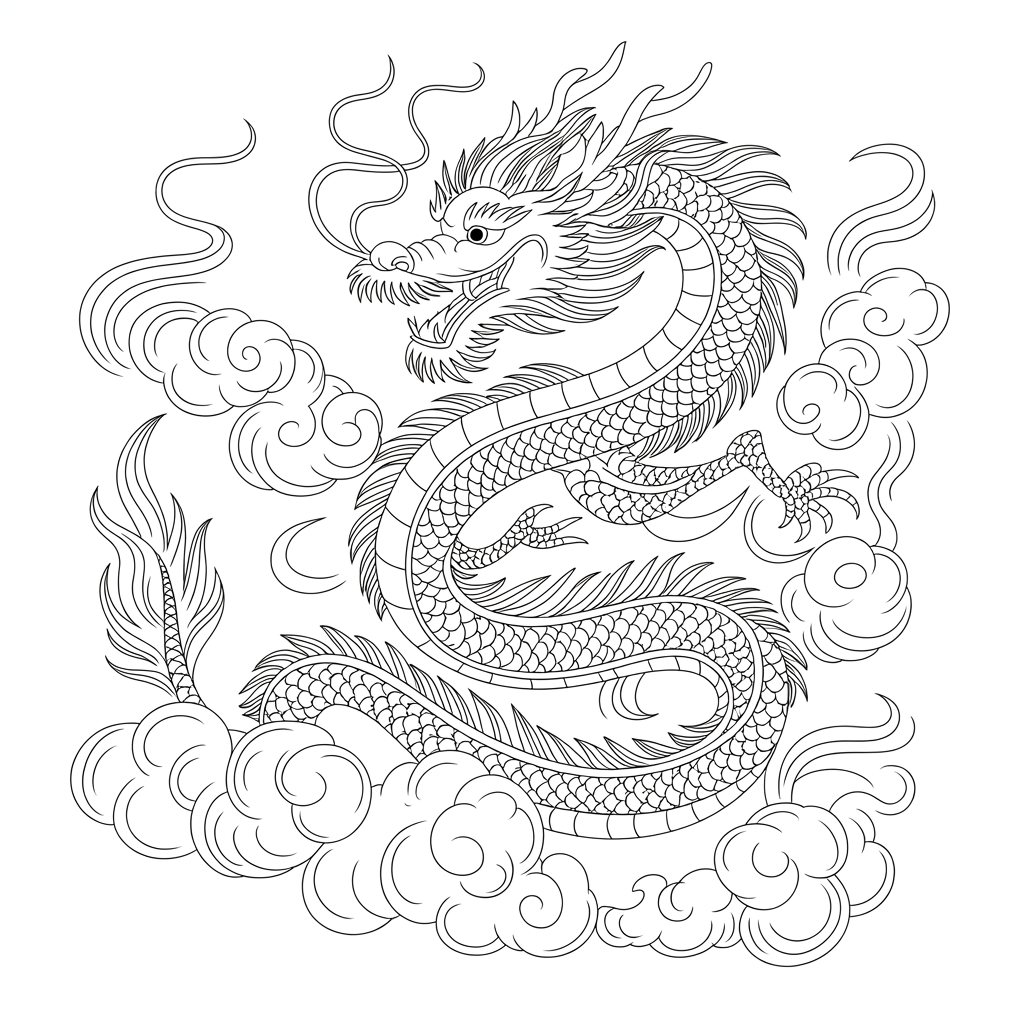 China Dragon Coloring Pages