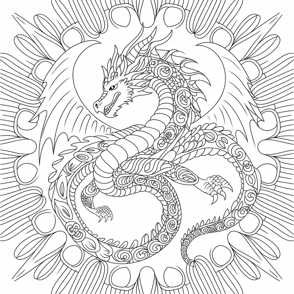 Dragon Coloring Pages for Adults
