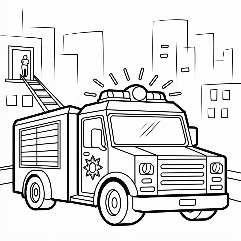 Police Truck Coloring Pages