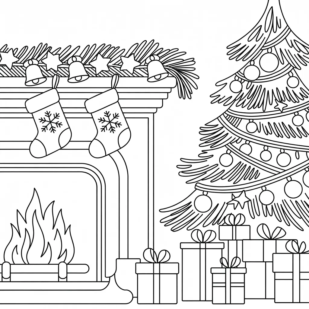 Easy Christmas Coloring Pages for Kids