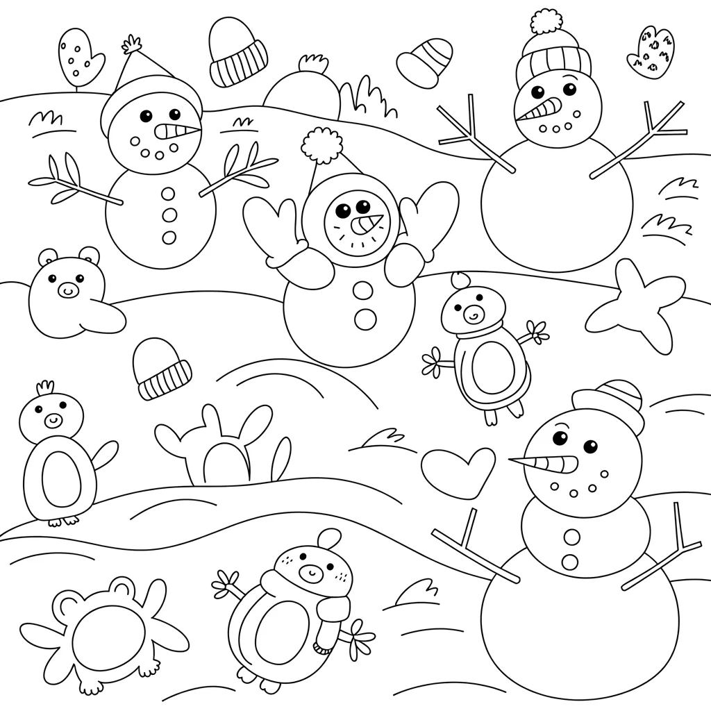 Easy Winter Coloring Pages for Toddlers