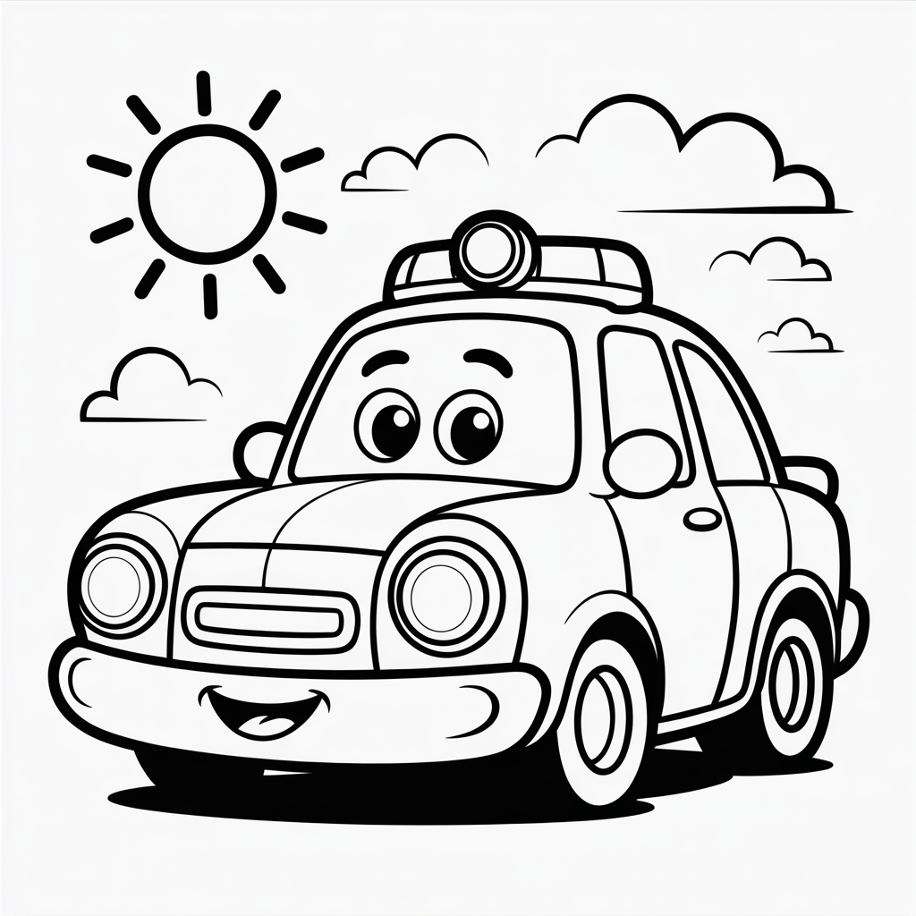 Cop Car Coloring Pages for Toddlers