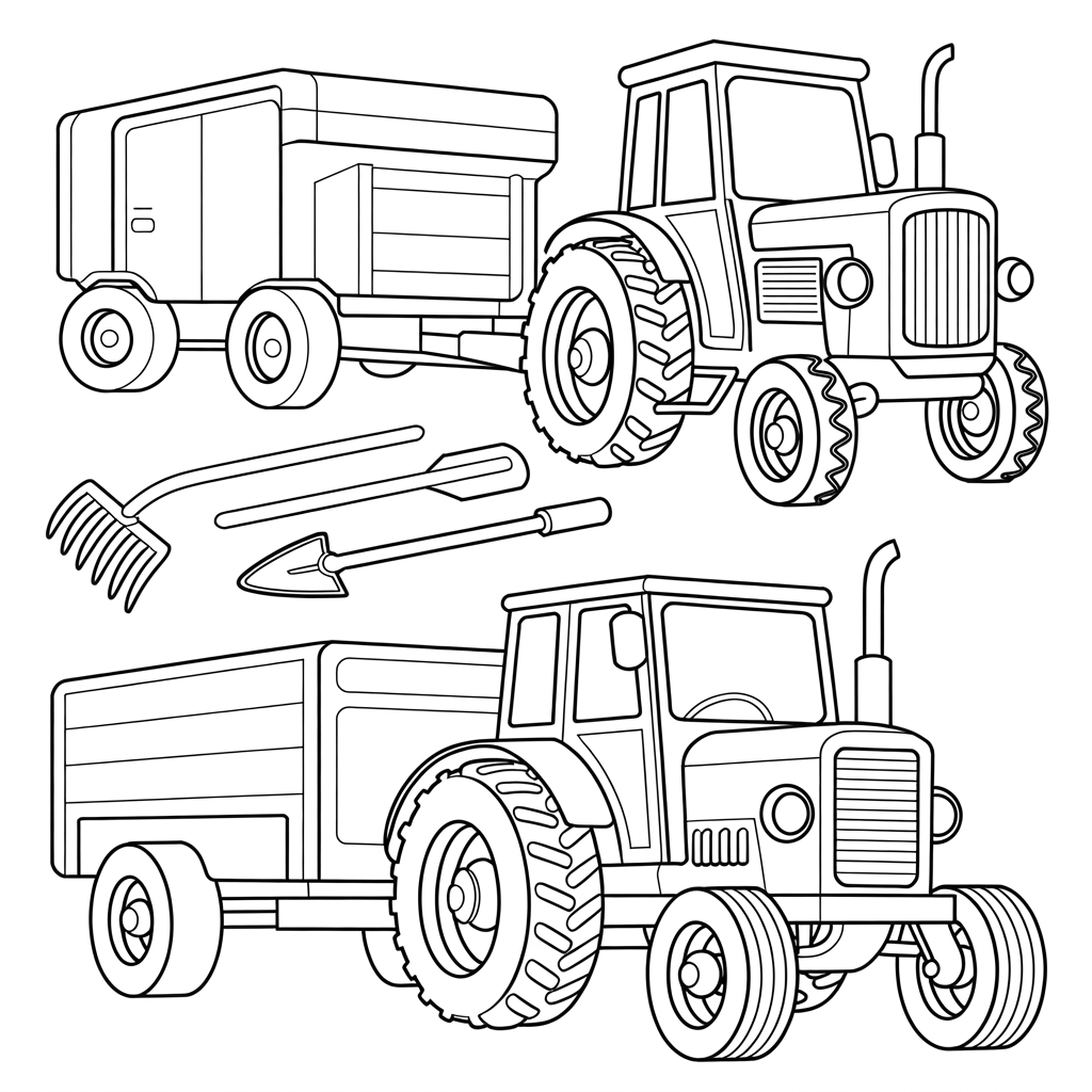 Printable Tractor Vehicle Pages