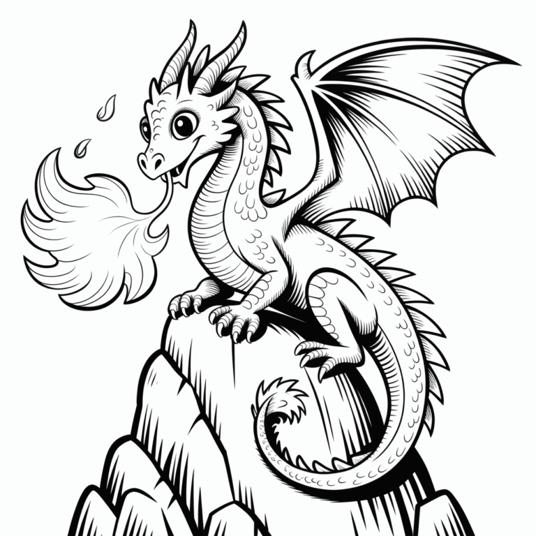 Free Dragon Coloring Pages Printable – Cute, Realistic & Fantasy Designs
