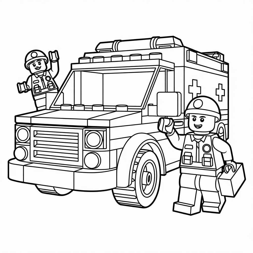 Lego Ambulance Coloring Pages