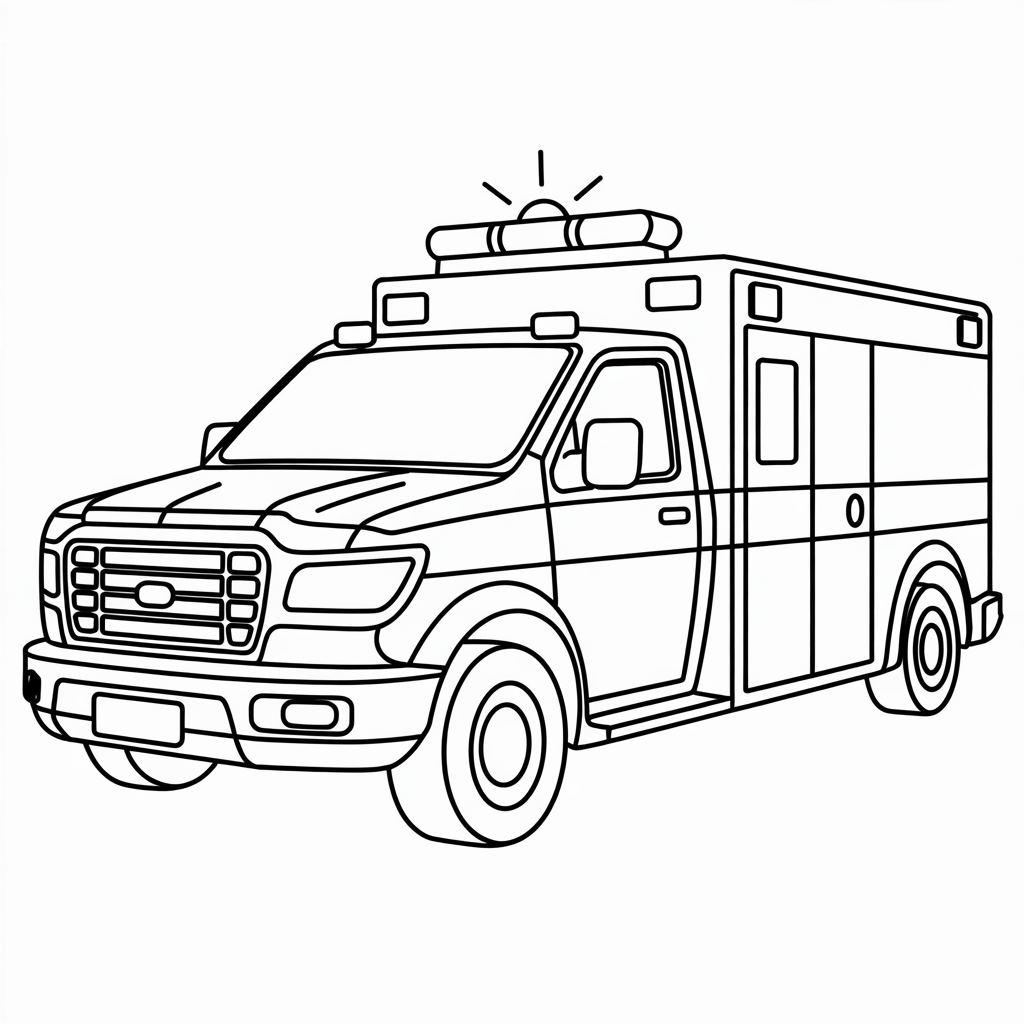 Ambulance Coloring Pages PDF