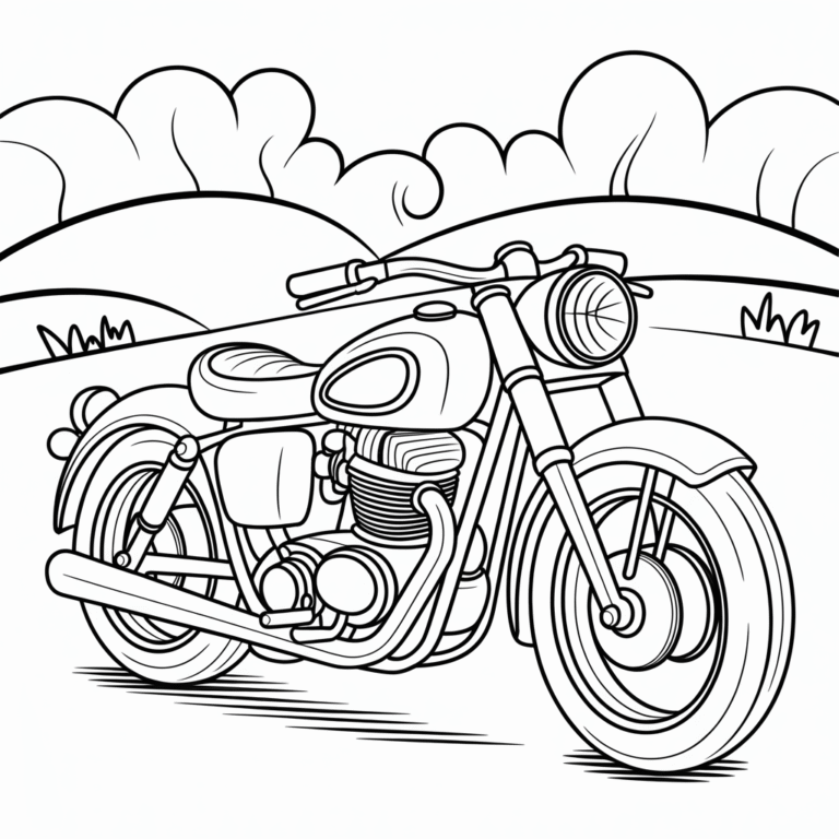 Motorcycle Colouring Pages – Free Printable Bike Coloring Sheets for Kids & Adults