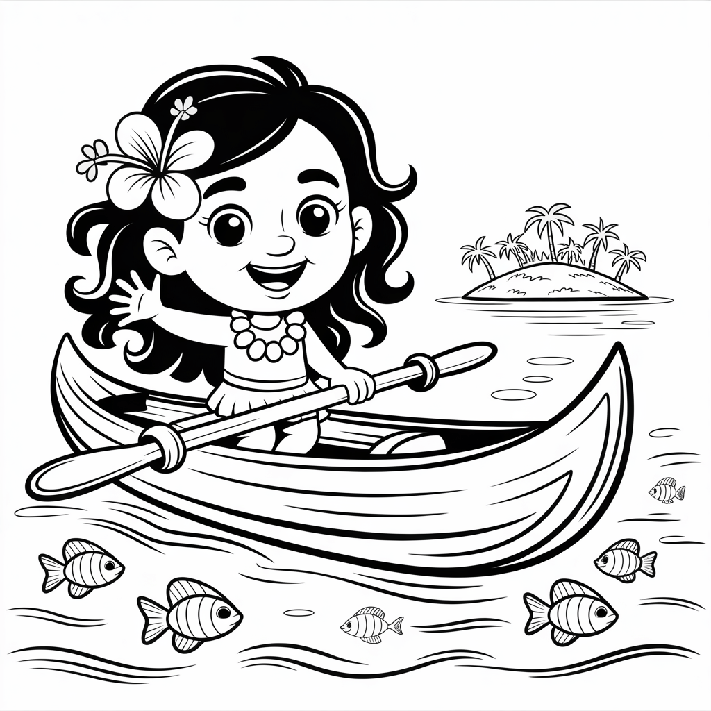 Moana Boat Coloring Pages