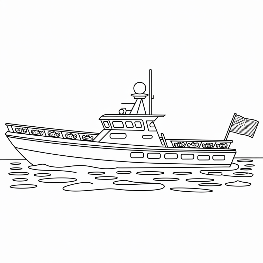 Army Boat Coloring Page