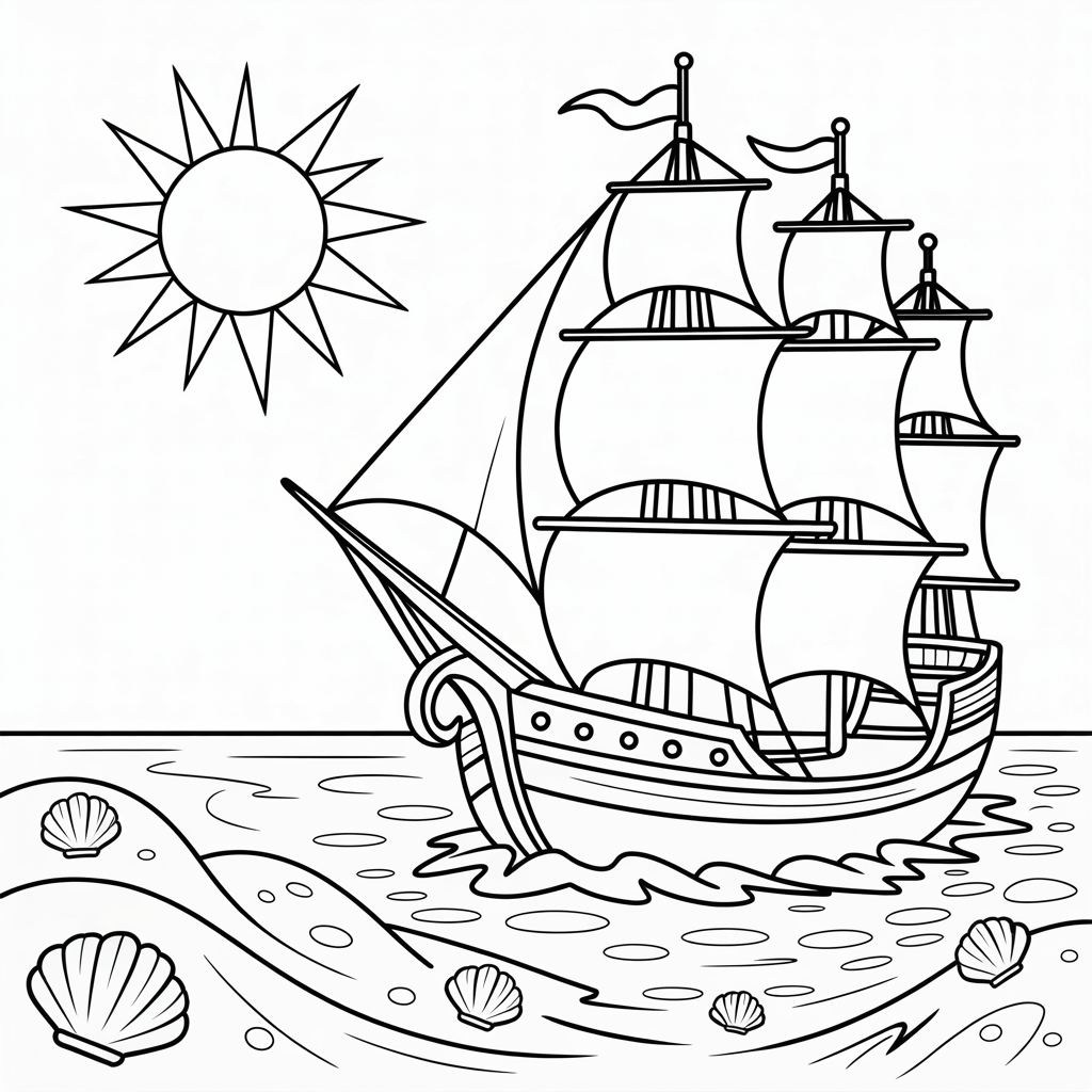Ship Boat Coloring Pages