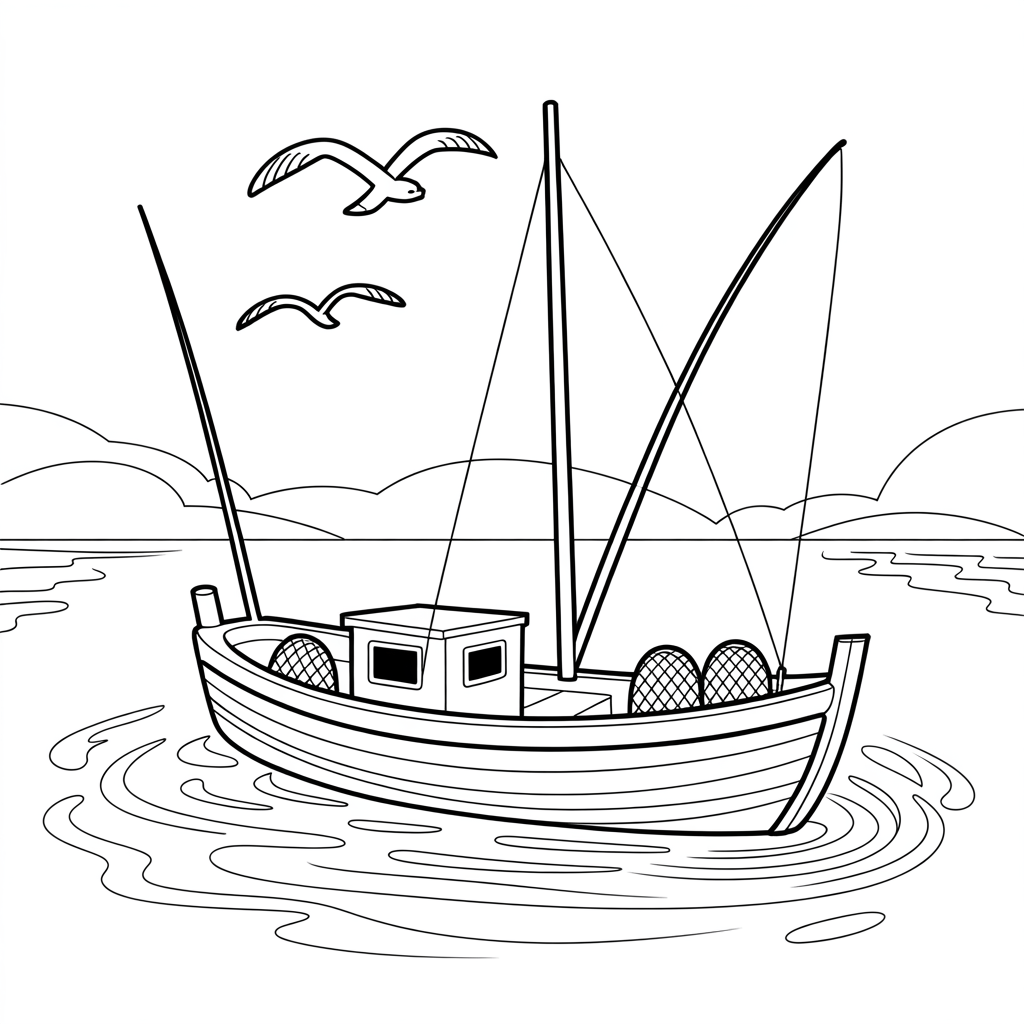 Fishing Boat Coloring Pages