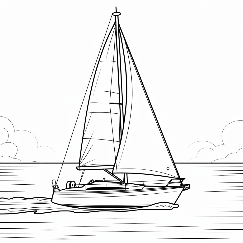Sail Boat Coloring Page