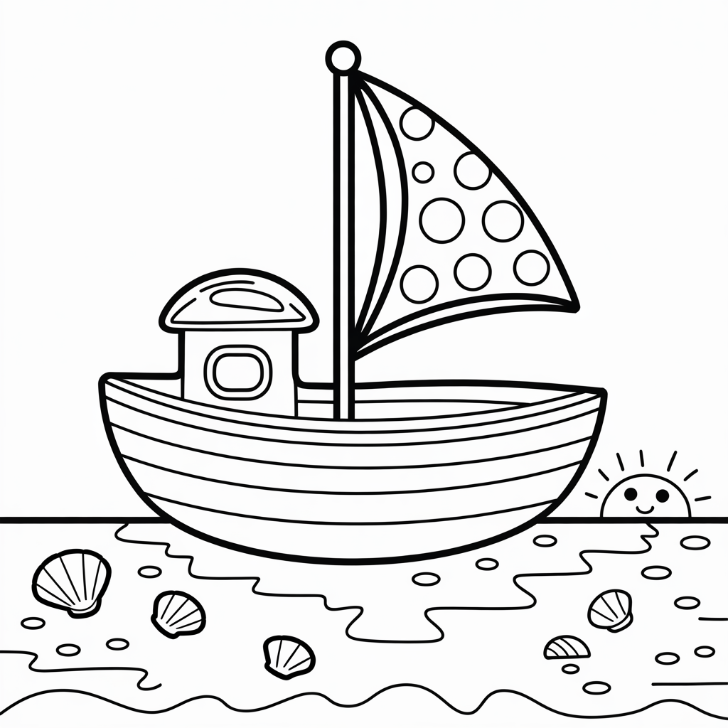 Boat Coloring Pages for Toddlers