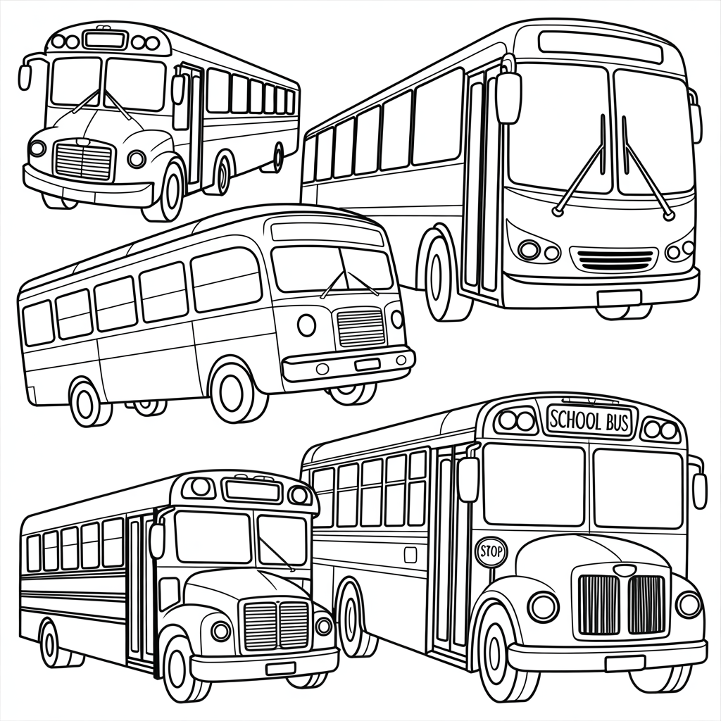 Printable Bus Vehicle Pages