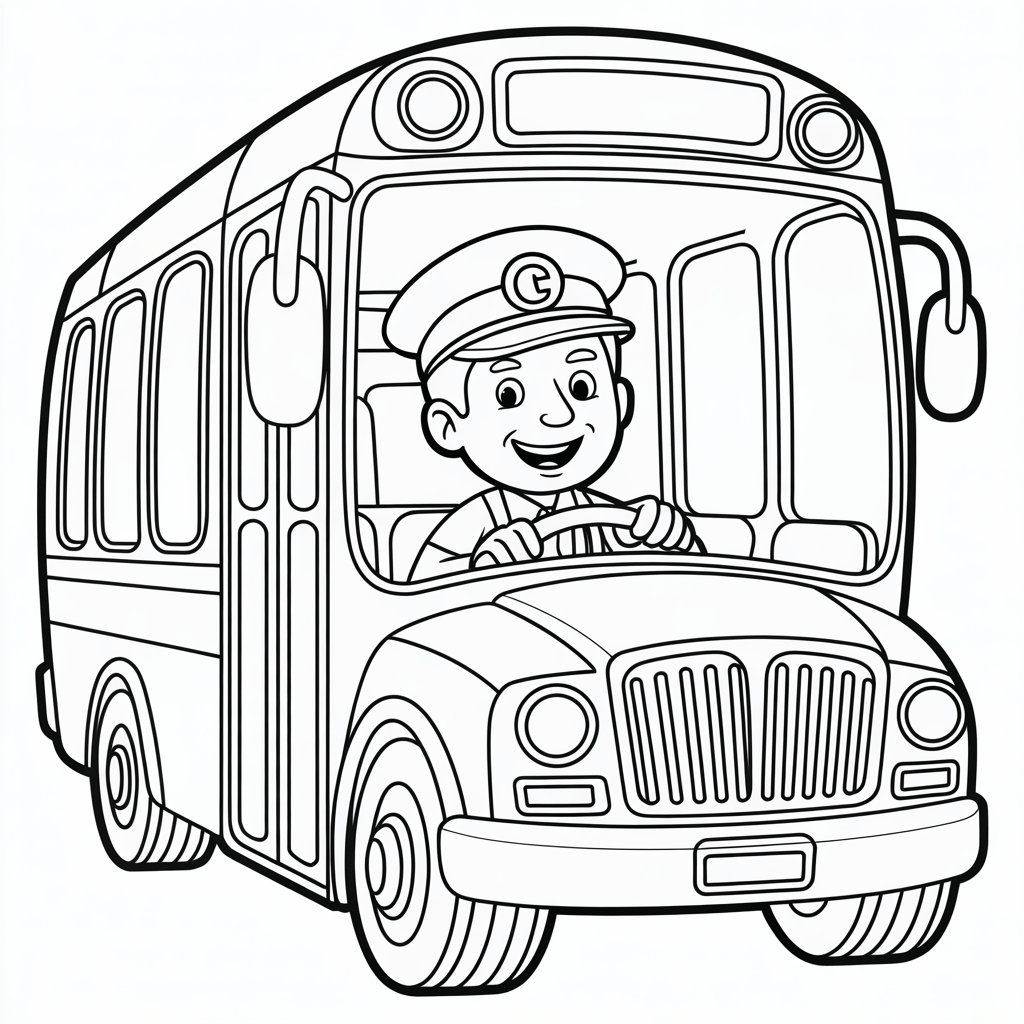Bus Driver Coloring Pages