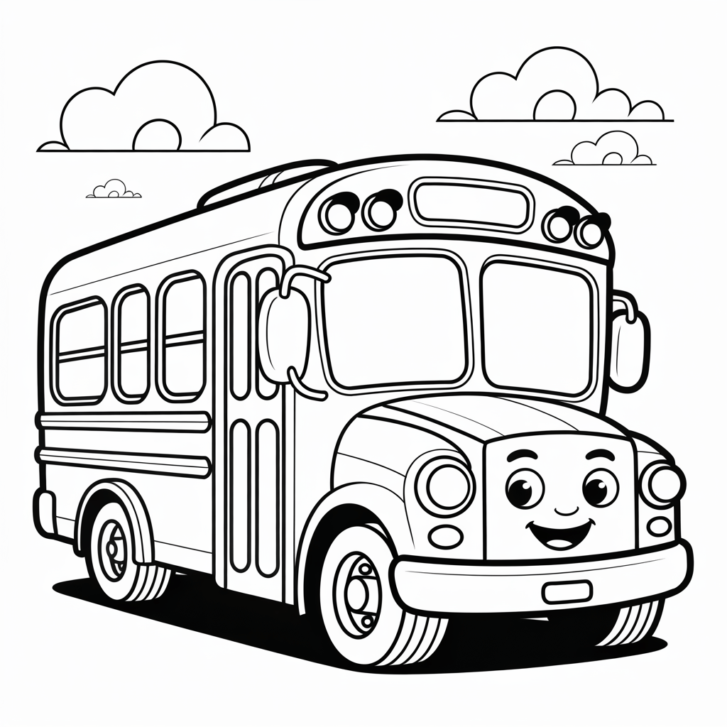 Easy Bus Coloring Page
