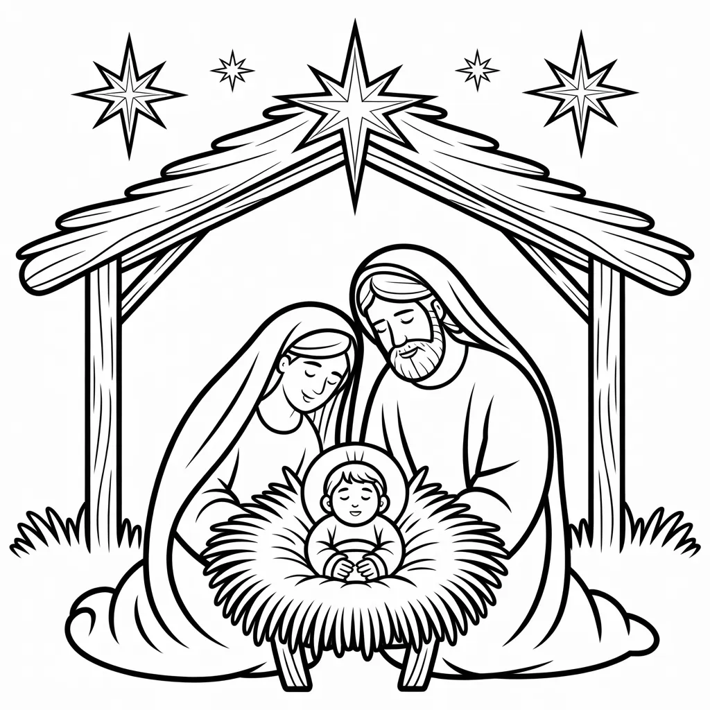 Snowy Forest Coloring Page