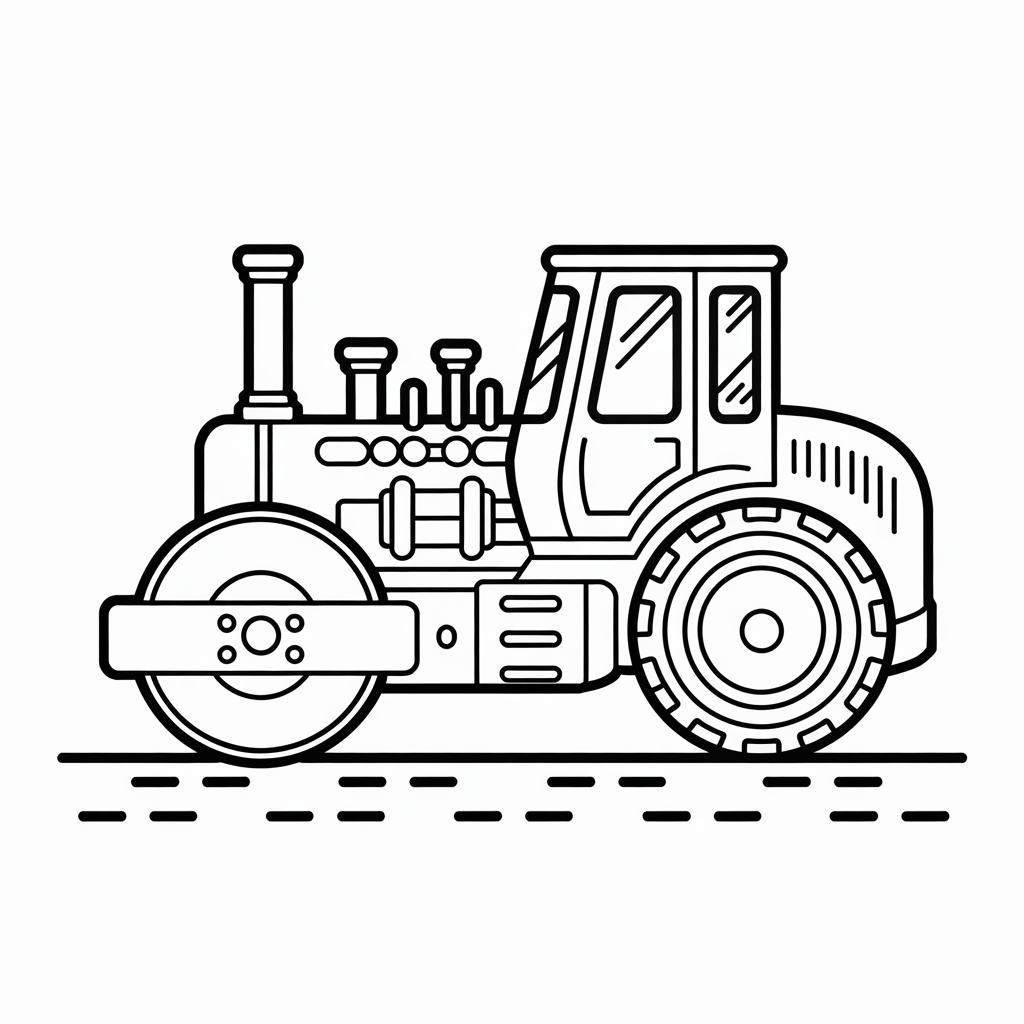 Steam Roller Coloring Pages