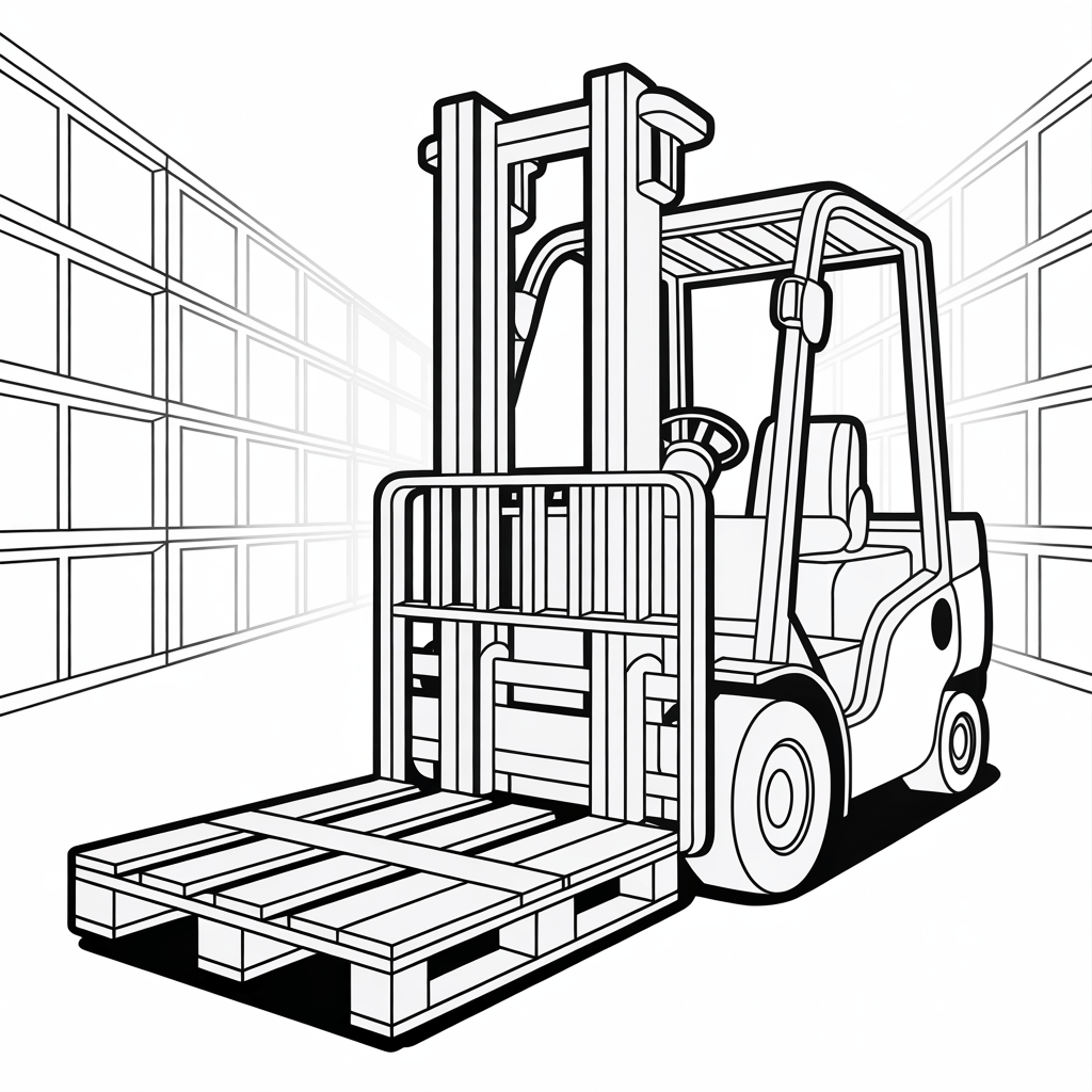 Forklift Mast Vehicle Coloring Pages