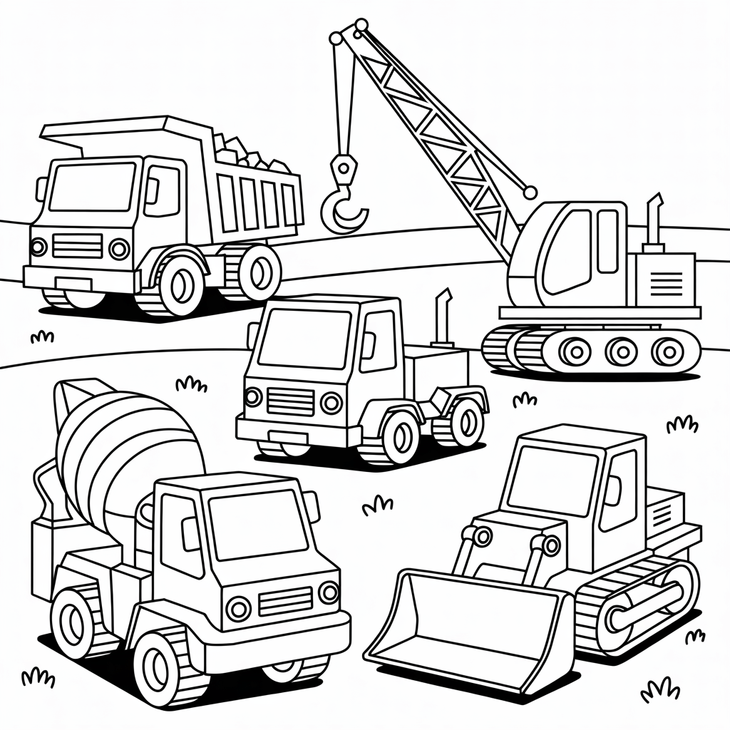Free Construction Truck Vehicle Coloring Pages