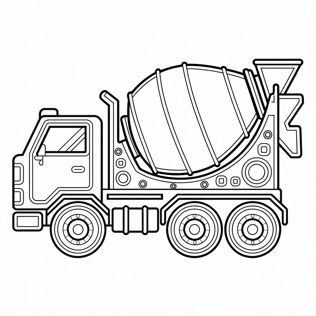 Cement Mixture Vehicle Coloring Pages