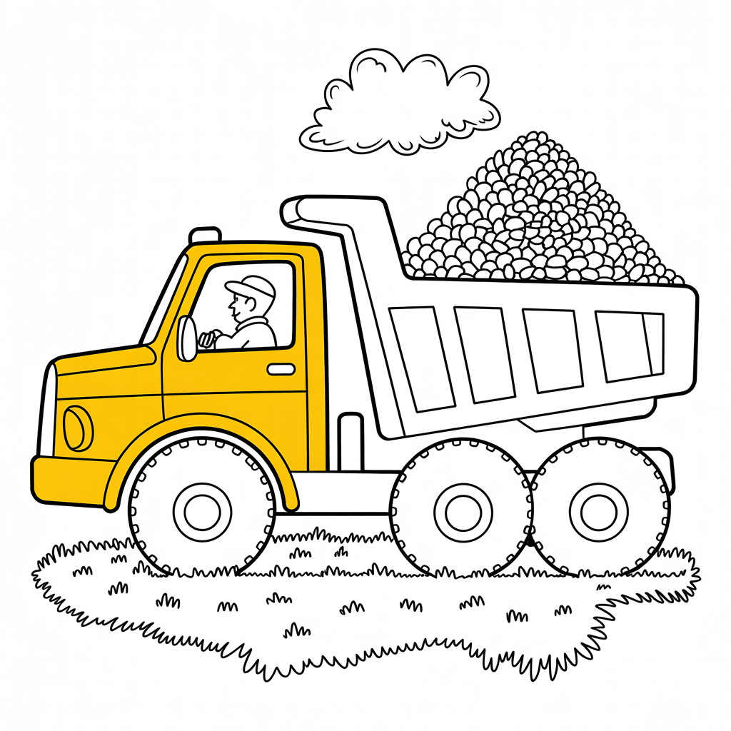 Dump Truck Vehicle Coloring Pages