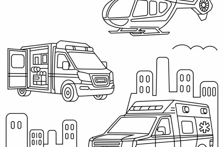 Ambulance Coloring Pages