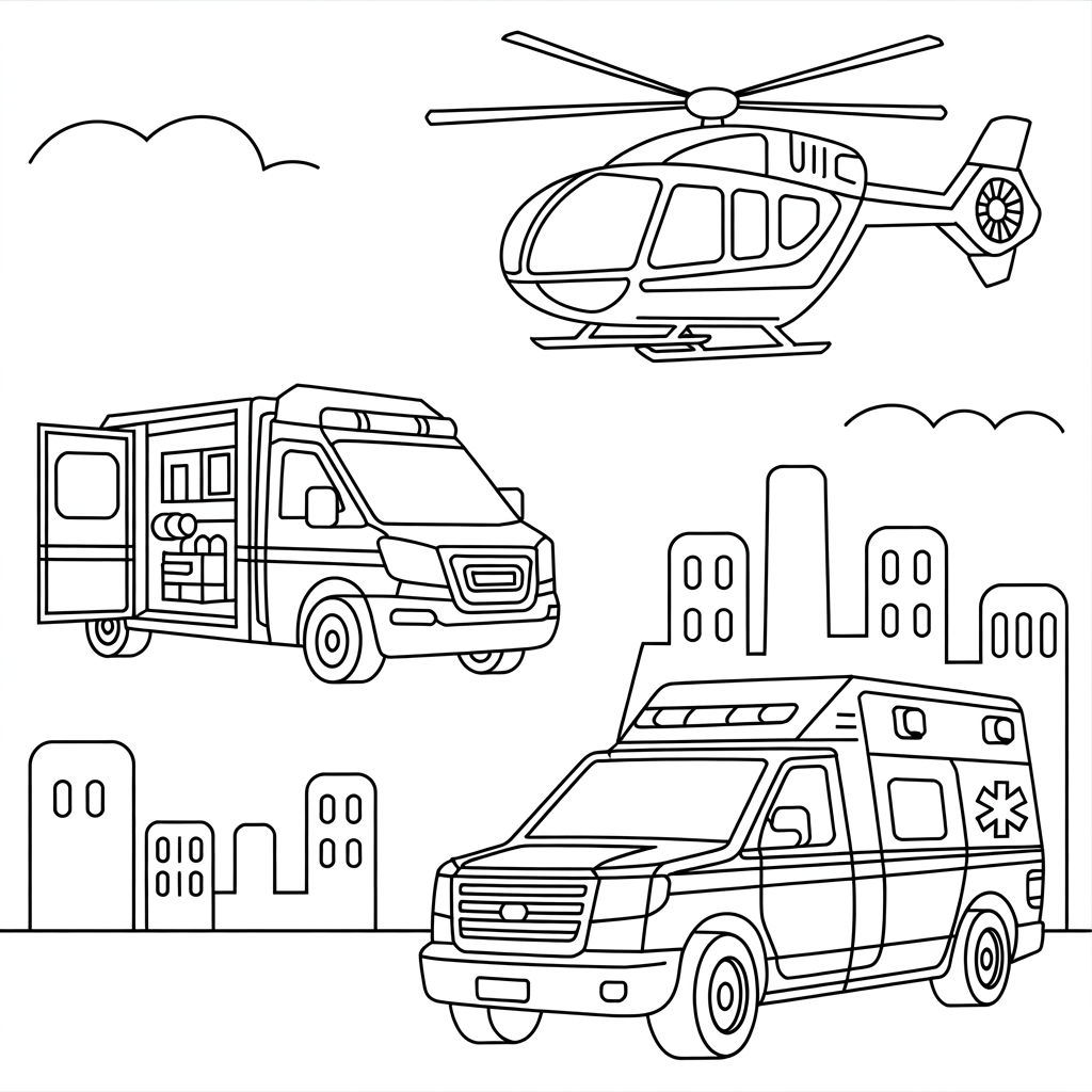 Ambulance Coloring Pages