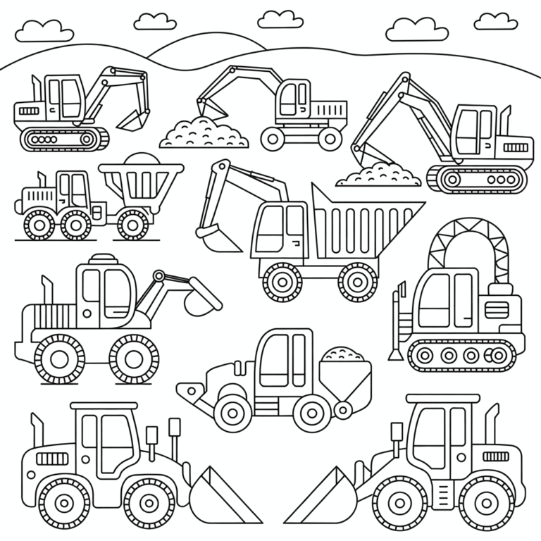 Construction Vehicle Coloring Pages