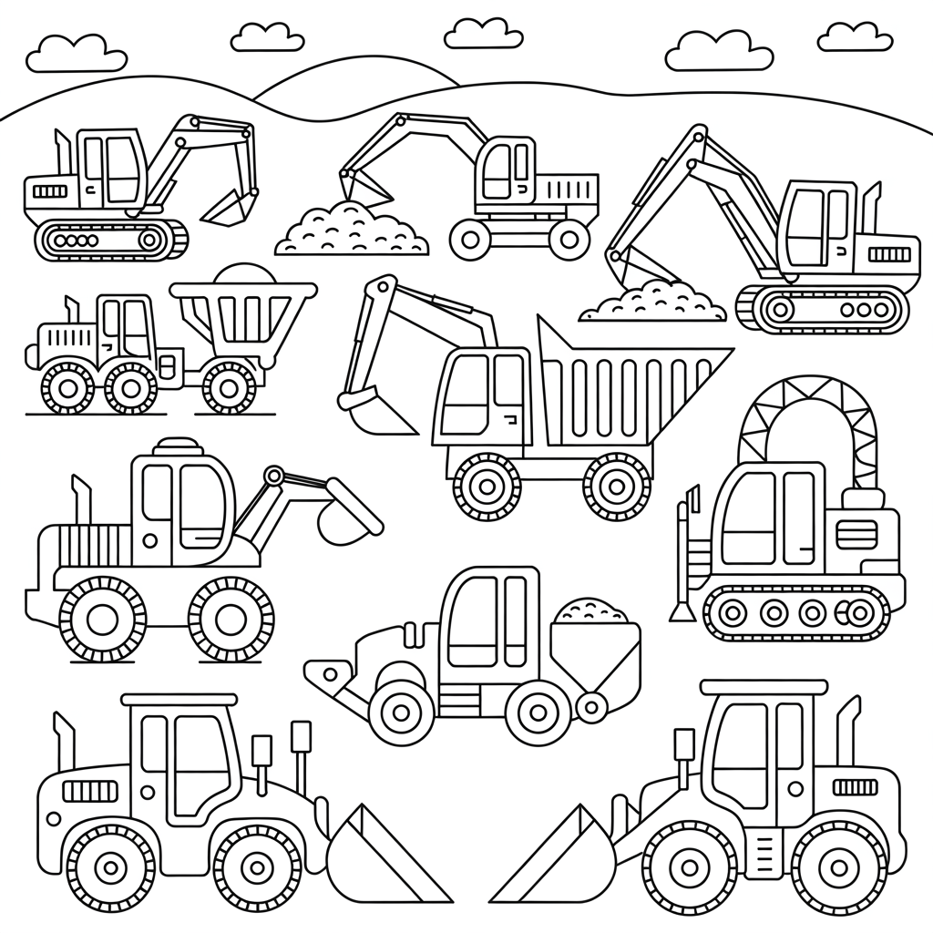 Construction Vehicle Coloring Pages