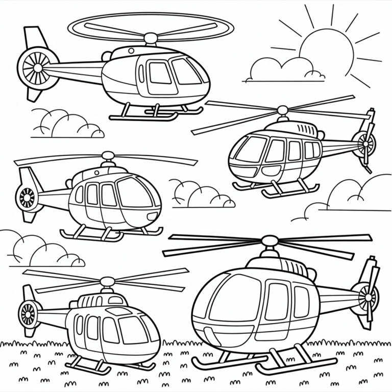 Helicopter Coloring Pages – 35 Free Printable Helicopter Sheets for Kids