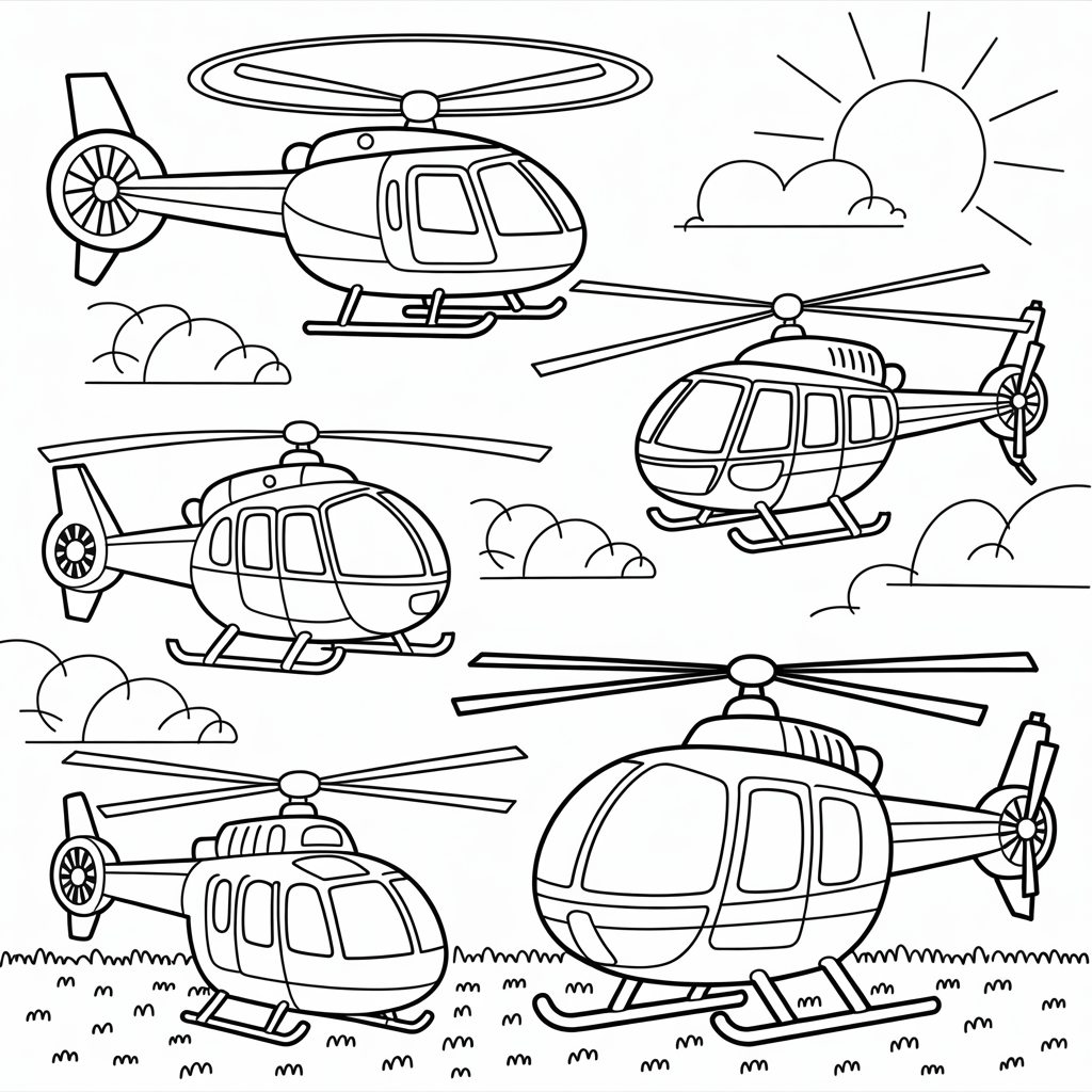 Helicopter Coloring Pages – 35 Free Printable Helicopter Sheets for Kids