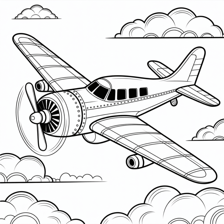 Free Aeroplane Colouring Pages – Printable Airplane Sheets for Kids and Adults