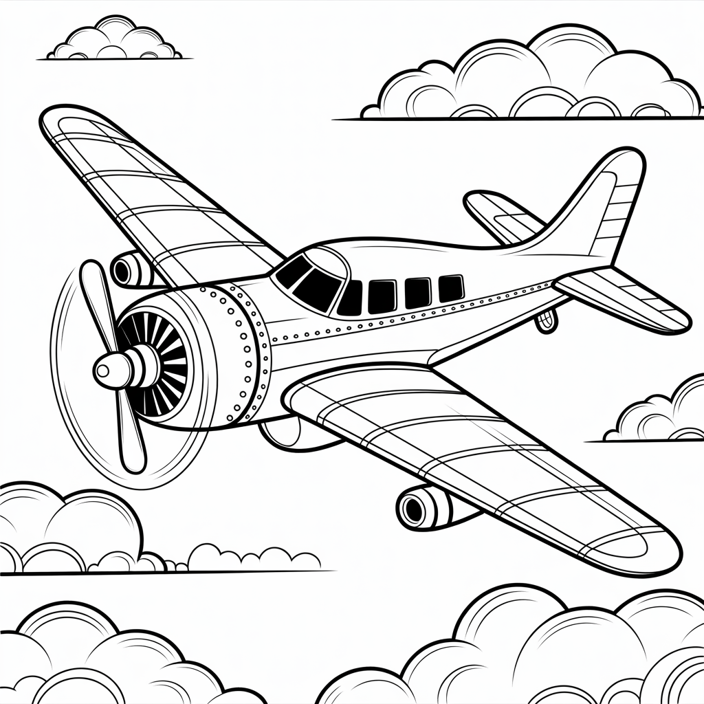 Free Aeroplane Colouring Pages – Printable Airplane Sheets for Kids and Adults