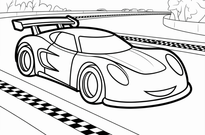 Race Car Coloring Page – 50 Free Printable Racing Car Sheets for Kids