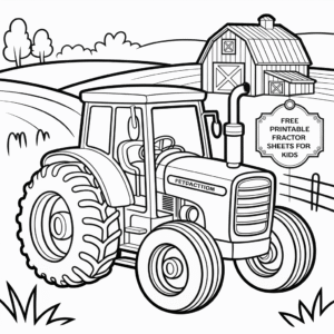 Tractor Coloring Page – Free Printable Farm Tractor Sheets for Kids