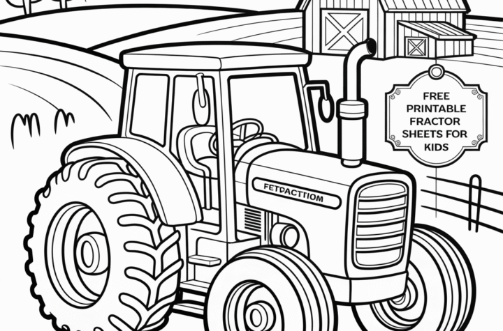Tractor Coloring Page – Free Printable Farm Tractor Sheets for Kids