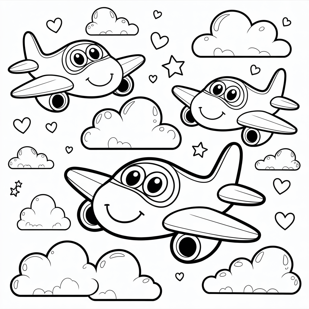 Plane Coloring Pages for Kids