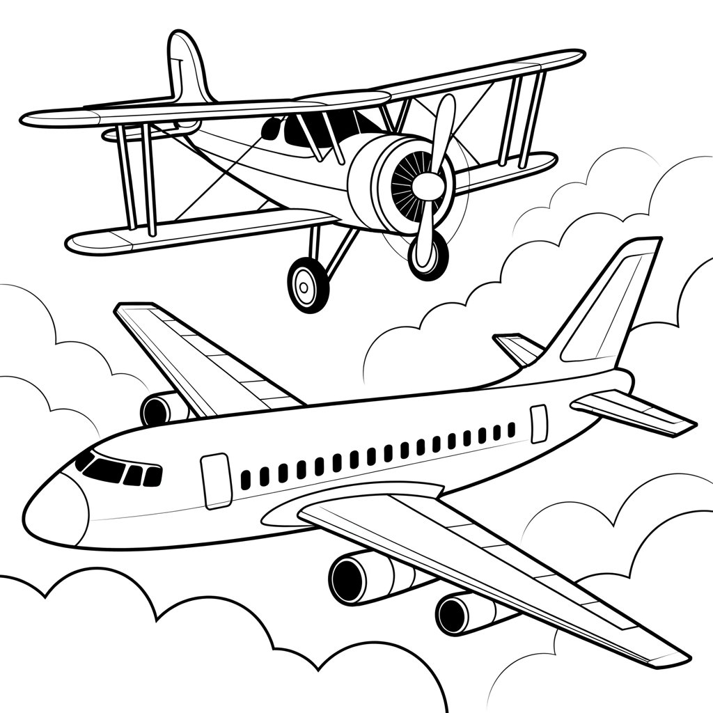 Airplane Coloring Pages PDF