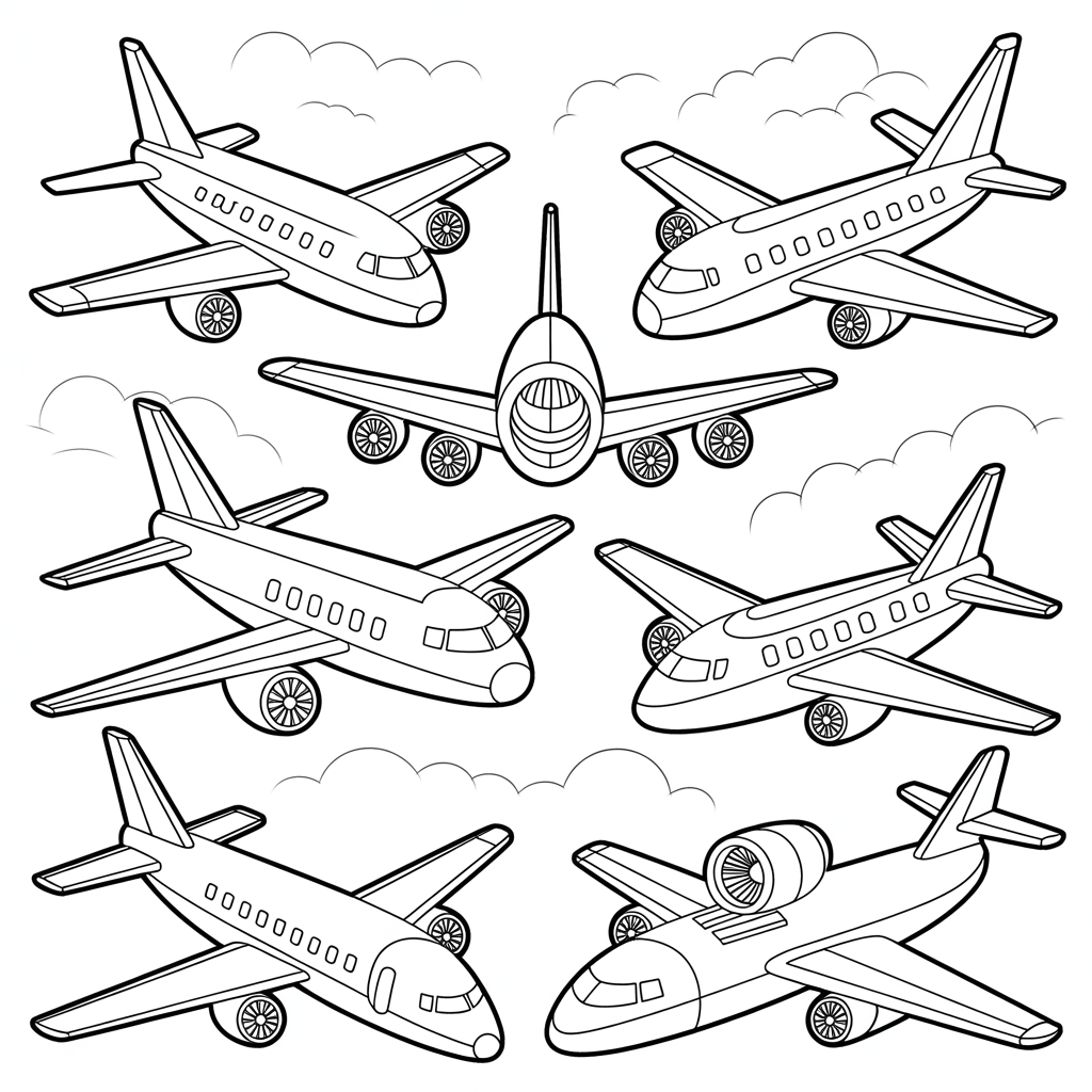 Airplane Coloring Sheets