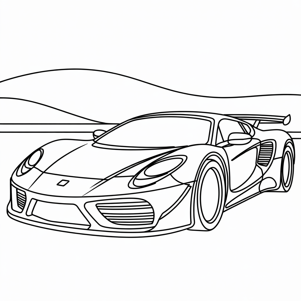 Sports race Car Coloring Page Free