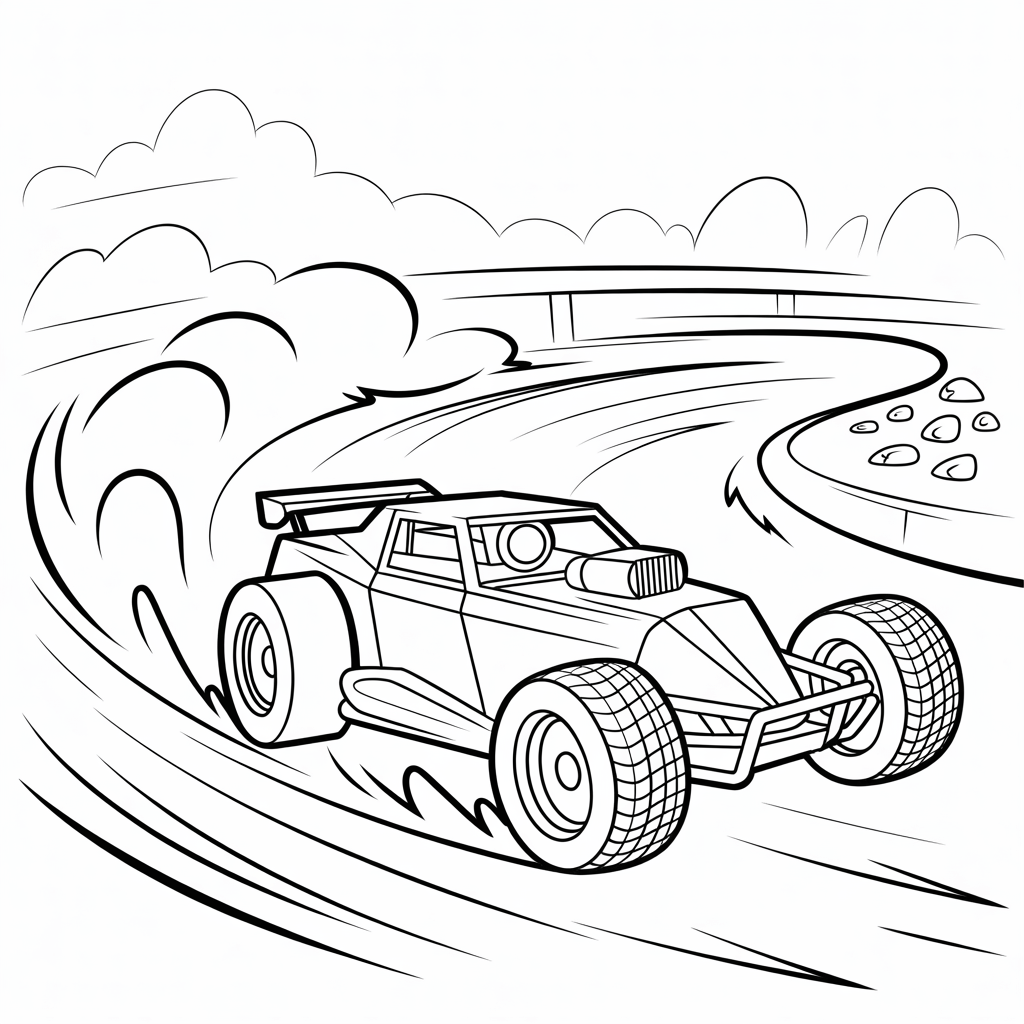 Dirt Race Car Coloring Page