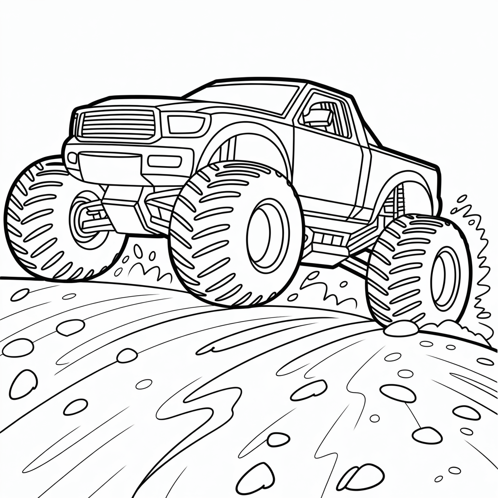 Monster Truck Race Car Coloring Page