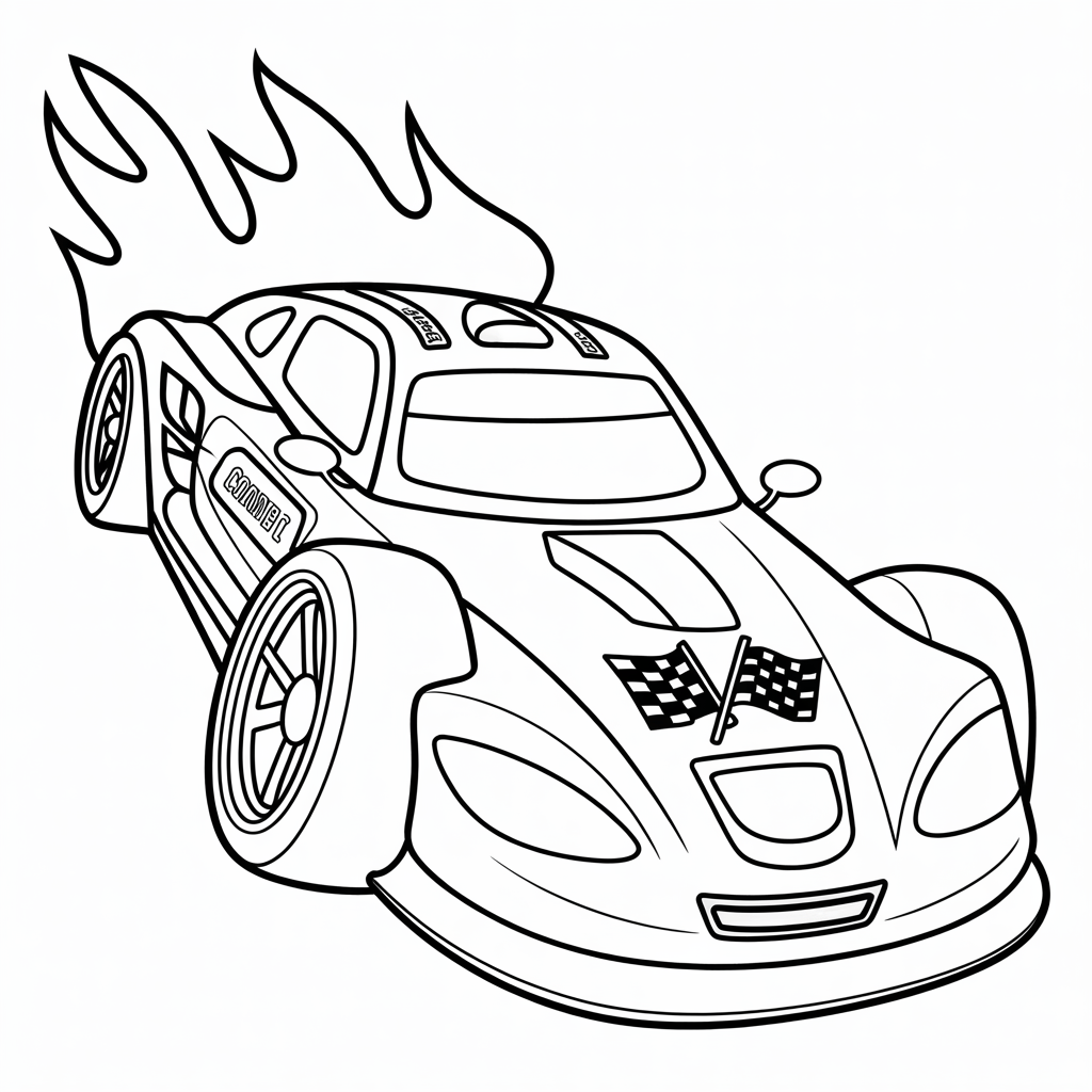 Printable Race Car Coloring Page