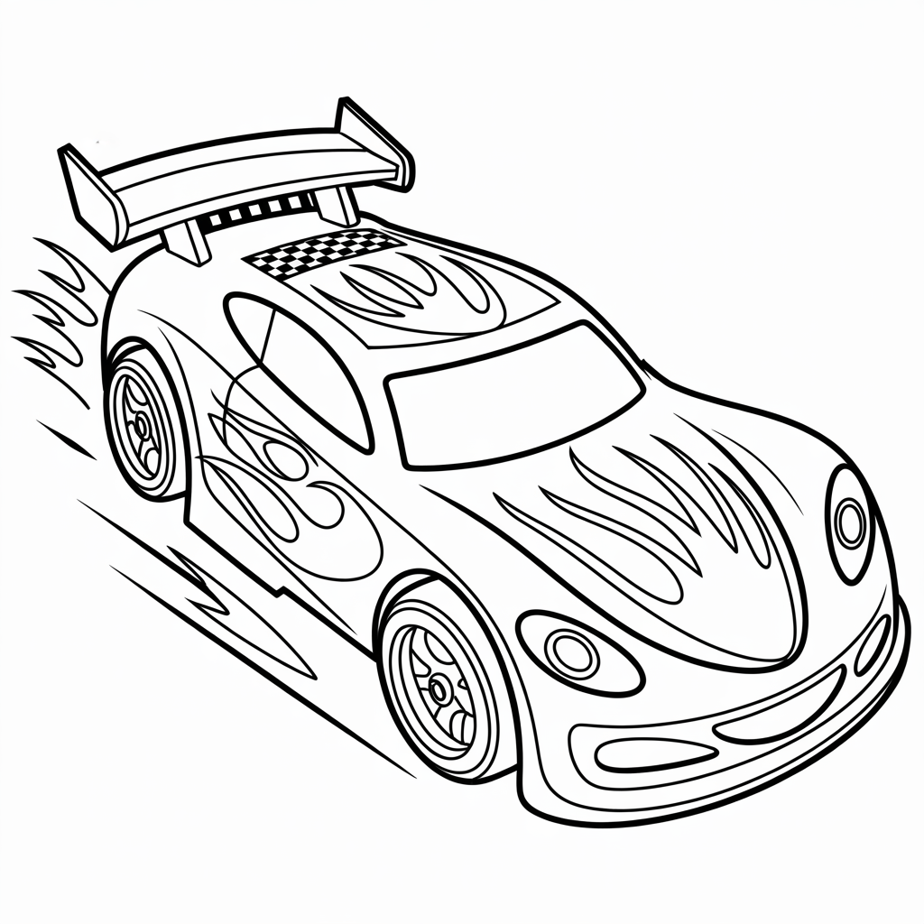 Hot Wheels Race Car Coloring Page