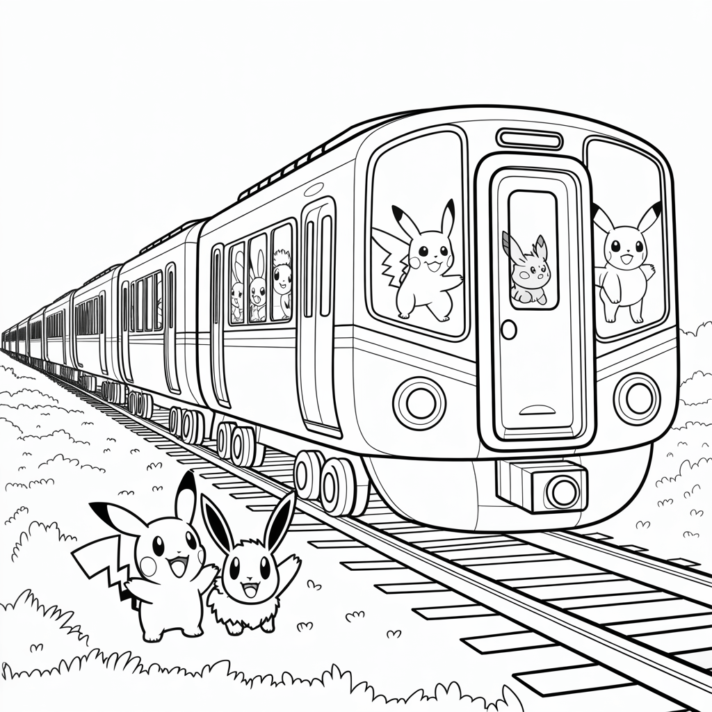 Pokemon Train Coloring Pages