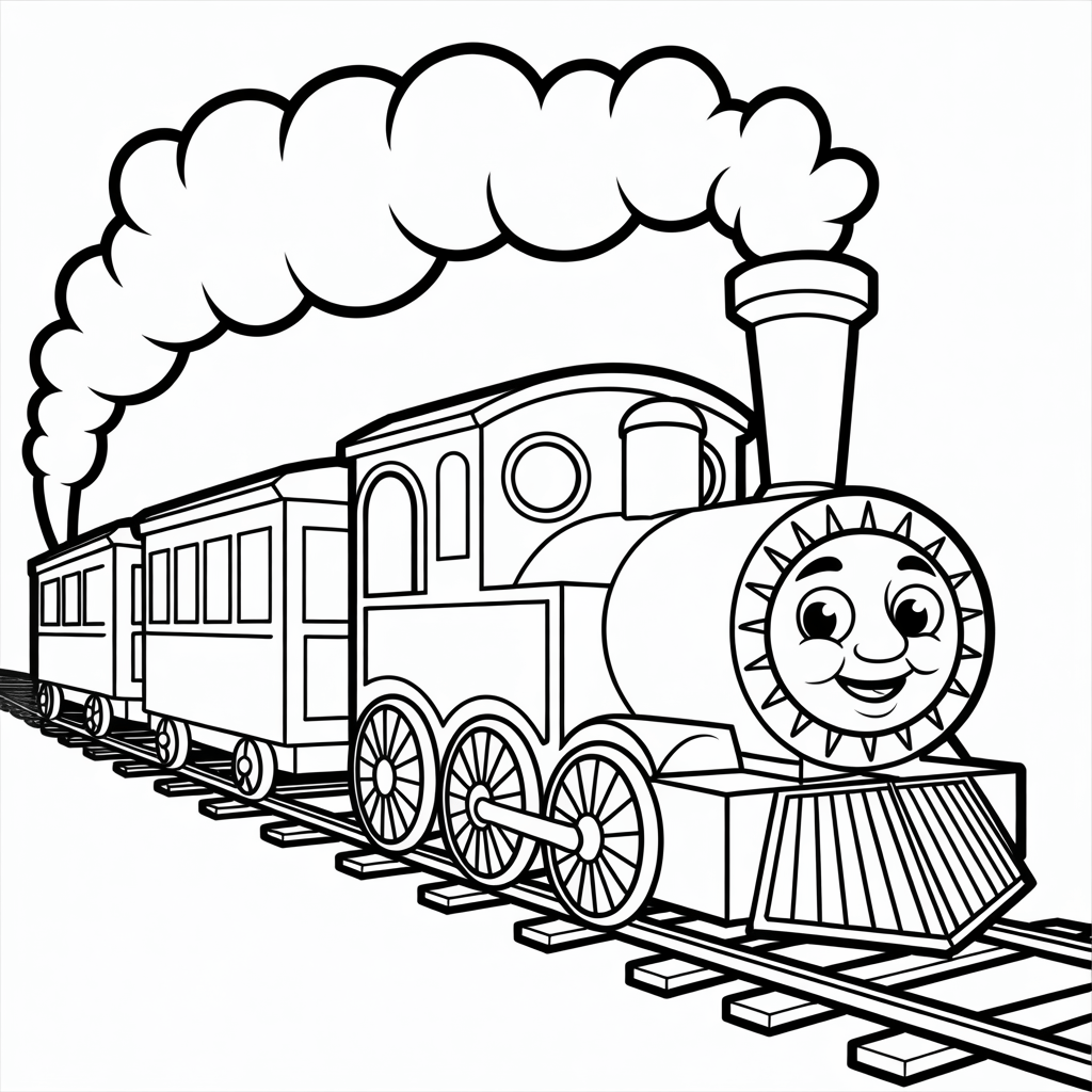 Coloring Pages of Trains for Preschoolers