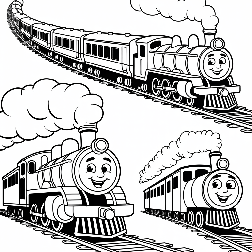 Train Coloring Book Pages