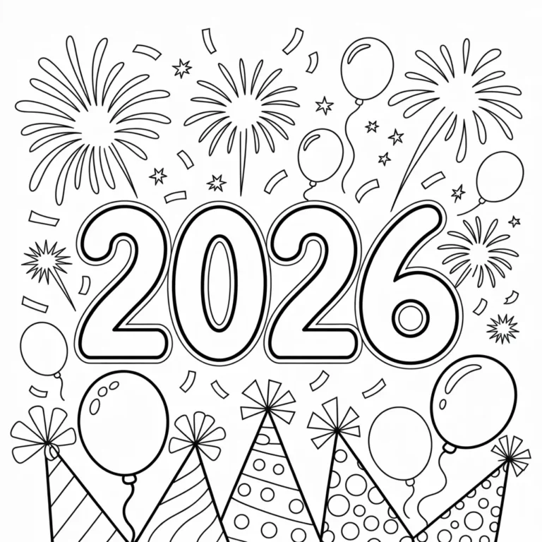 New Year coloring pages