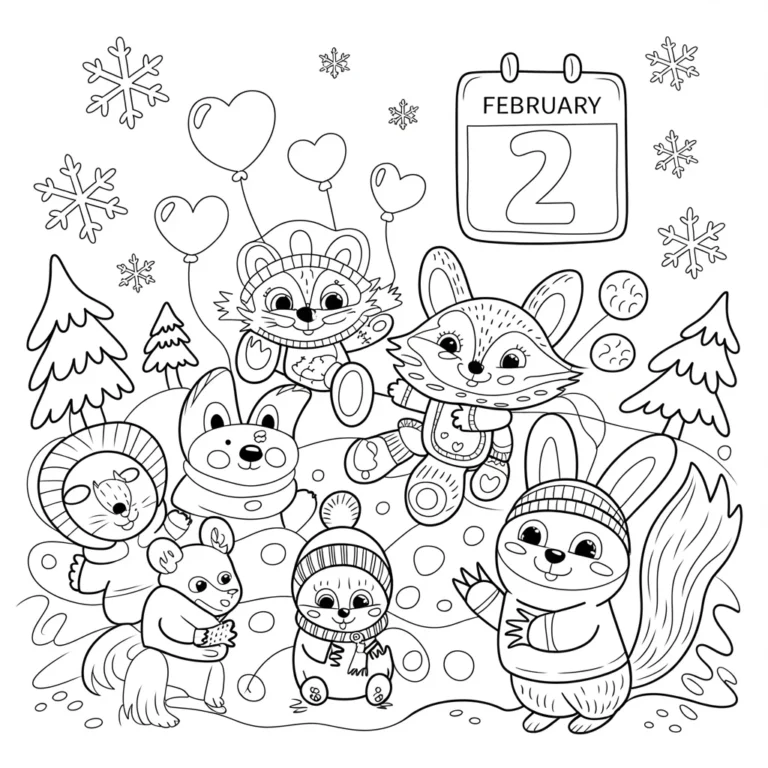 February Coloring Pages
